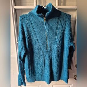 Chic Teal Women's Cowl Neck Sweater